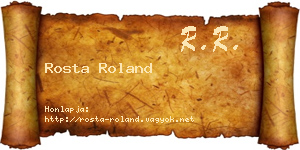Rosta Roland névjegykártya